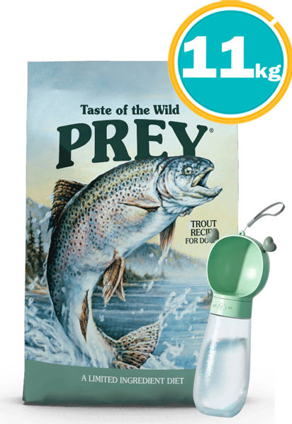 Imagen de TASTE OF THE WILD Prey Canine Trout 11.4kg + Botella para paseo