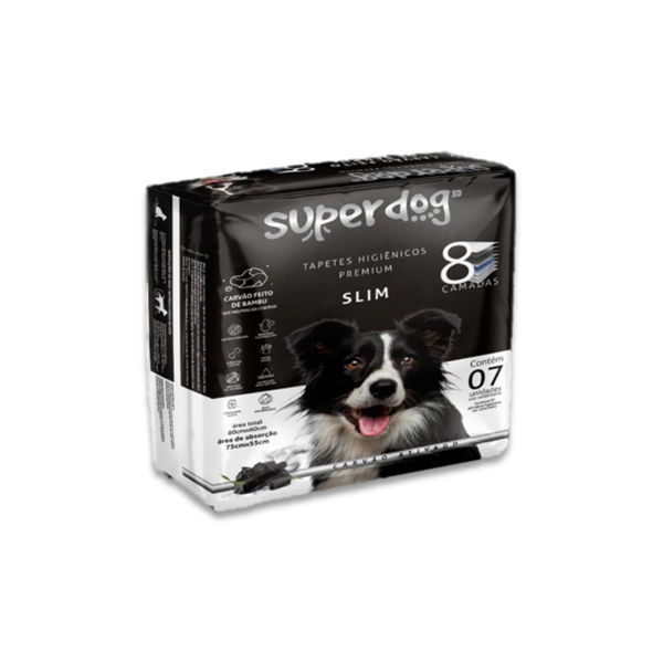 Imagen de TAPETE HIGIENICO SUPER DOG SLIM CARBON ACTIVADO - 7 UNIDADES