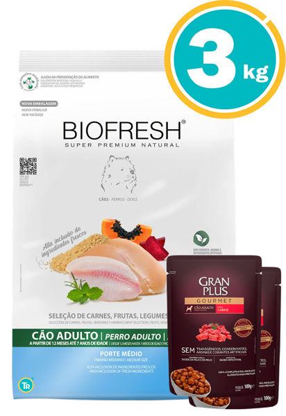 Imagen de BIOFRESH Perro Adulto Razas Medianas 3 Kg + Salsa Gran Plus
