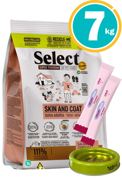 Imagen de SELECT Gato Skin & Coat 7kg + Comedero y creamy