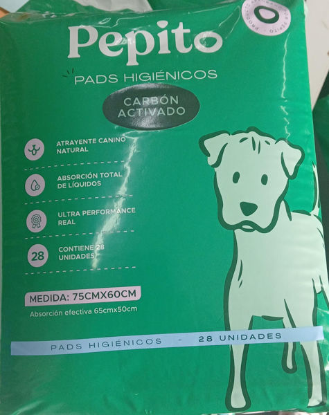 Imagen de TAPETE PEPITO CARBON ACTIVADO 60*55CM X 28 UNIDADES