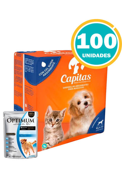 Imagen de Tapete Capitas 100 Unidades 65X77CM + Salsa optimum