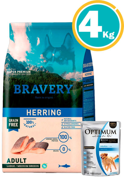 Imagen de Bravery perro adulto large/med ARENQUE 4kg