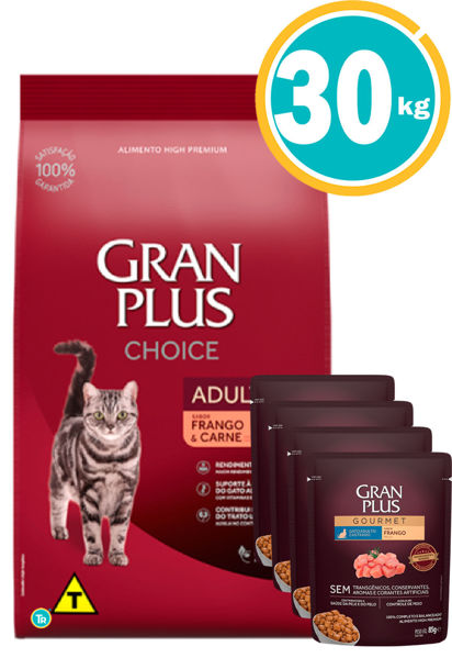 Imagen de GRAN PLUS Choice Alimento Adulto 30kg KIT (Pollo Y Carne)