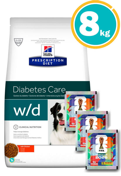 Imagen de HILLS Perro  W/D 8 kg - CONTROL DE PESO Y DIABETES + Figuritas