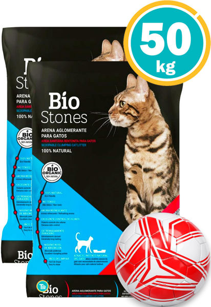 Imagen de Sanitario Aglomerante Bentonita Bio Stones 50kg + Pelota fútbol