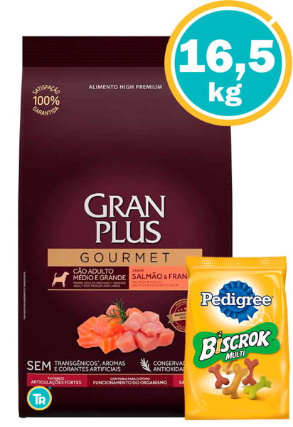 Imagen de GRAN PLUS GOURMET ADULTO RAZA GRAN/MEDI 16KG SALMON Y POLLO