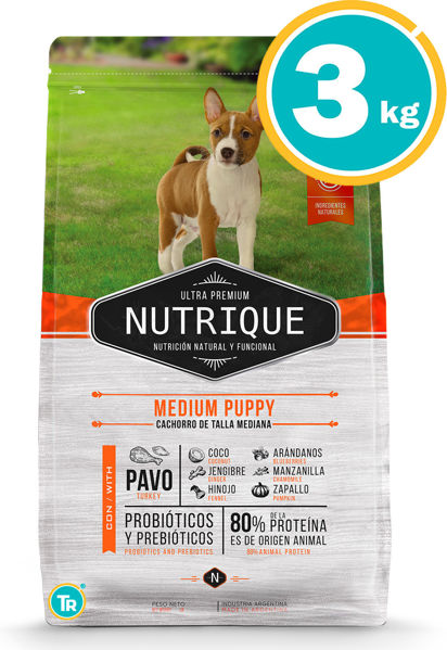 Imagen de Nutrique perro cachorro raza mediana 3 kg
